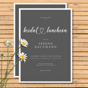 Invitación Moderno Romántico Minimal Gray Bridal Luncheon