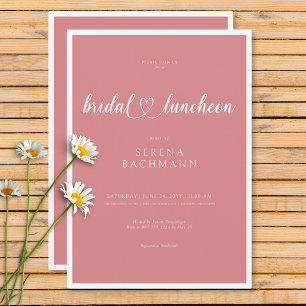 Invitación Moderno Romántico Minimal Rosa Nodal Luncheon