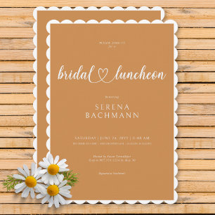 Invitación Moderno Romántico Mínimo Rust Bridal Luncheon