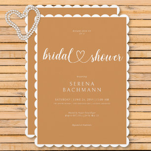 Invitación Moderno Romántico Mínimo Rust Bridal Shower