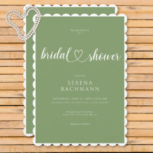 Invitación Moderno Romántico Mínimo Sage Green Bridal Shower