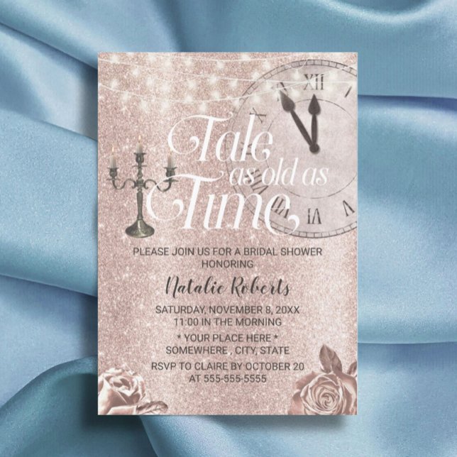Invitación Moderno Rosa Dorado Floral Fairy Tale Bridal Showe (Subido por el creador)