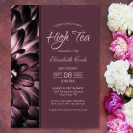 Invitación Moderno Rosa Dusty Floral Alta Tea Bridal Ducha