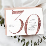 Invitación Moderno rosa minimalista purpurina de oro 30 años<br><div class="desc">La moderna invitación minimalista para la fiesta de cumpleaños número 30 cuenta con elegantes detalles de rosa purpurina de oro número 30 y los detalles de su fiesta en el clásico color serif y carbón vegetal, sencilla y elegante y sorprendente invitación de cumpleaños para adultos. el color de fondo puede...</div>