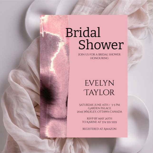 Invitación Moderno Rosa mínimo y turbulento y ducha de novia  (Subido por el creador)