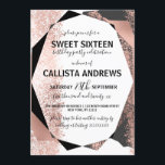 Invitación Moderno Rosa Oro Blanco Negro Gato Geométrico Dulc<br><div class="desc">Esta moderna, lujosa y elegante invitación dulce de dieciséis años es perfecta para un joven chica moderno y elegante. Se presenta un diseño de bandeja de pintura y geométrica de Relieve metalizado metálico, negro, gris de carbón vegetal y blanco, con de rosa falso impreso. ¡Es contemporáneo, moda y único! ***NOTA...</div>