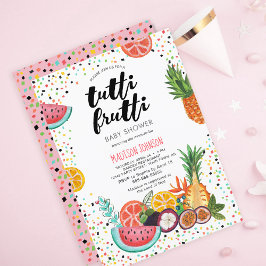 Invitación Moderno | Rosa | Tropical Tutti Frutti Baby Shower