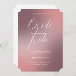 Invitación Moderno Rubor Ombré Gradient Bachelorette Weekend