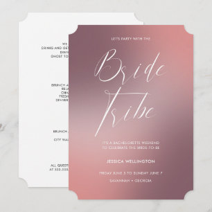 Invitación Moderno Rubor Ombré Gradient Bachelorette Weekend