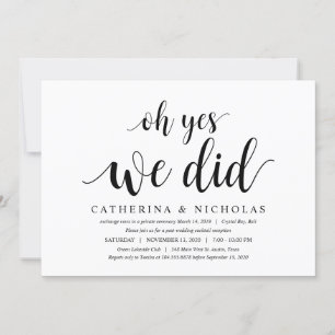 Invitación Moderno Rústico, Bodas con Guión Negro