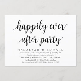Invitación Moderno Rústico Lindo Guión Negro, Boda Huida