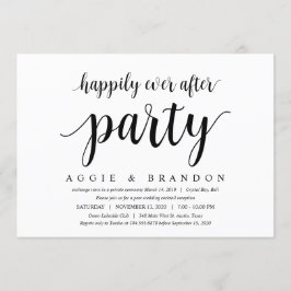 Invitación Moderno Rústico Lindo Guión Negro, Boda Huida