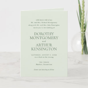 Invitación Moderno Sage Green Código QR Elegante Boda