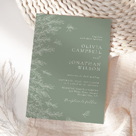 Invitación Moderno Sage Green Minimal deja al Boda