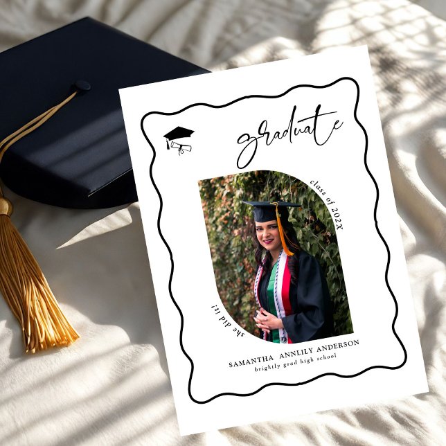 Invitación Moderno Script 2 Fotos Partido de Graduación (Subido por el creador)