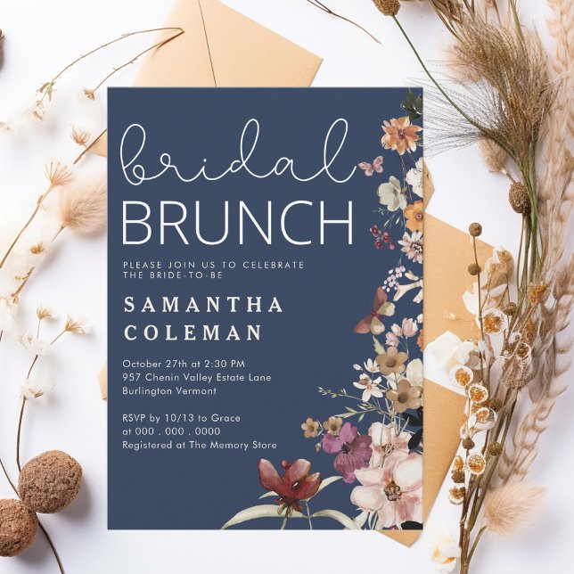 Invitación Moderno Script Boho Wildfolwer Bridal Shower Brunc (Subido por el creador)