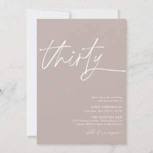 Invitación Moderno Script Treinta Aniversario
