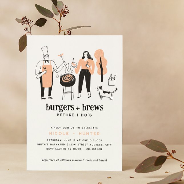 Invitación Moderno se estrena antes de la ducha nupcial de la (Cheers to love! Join our 'Brews Before I Do's' Bridal Shower 🥂💍)