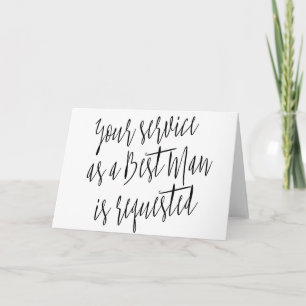 Invitación Moderno "Se solicita tu servicio como mejor hombre