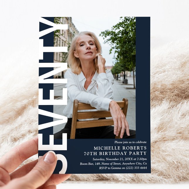 Invitación Moderno SETENTA Foto 70º fiesta de cumpleaños (Subido por el creador)