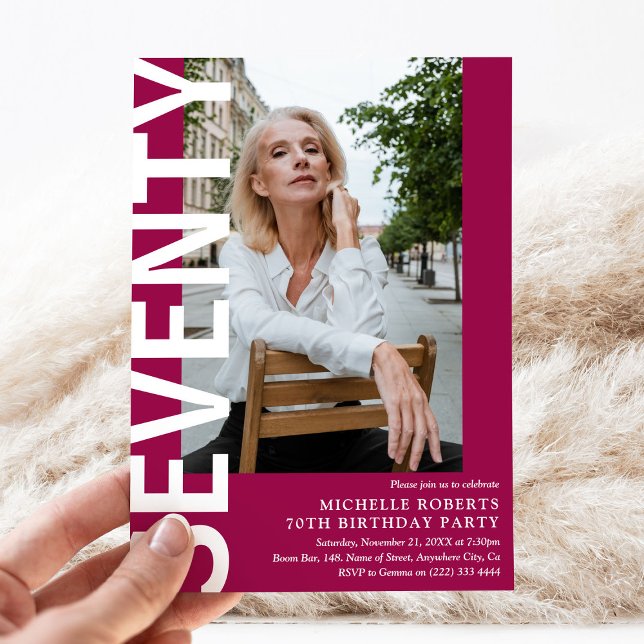 Invitación Moderno SETENTA Foto 70º fiesta de cumpleaños (Subido por el creador)