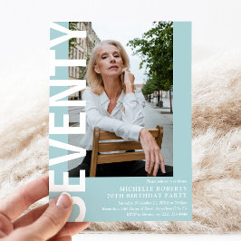 Invitación Moderno SETENTA Foto 70º fiesta de cumpleaños