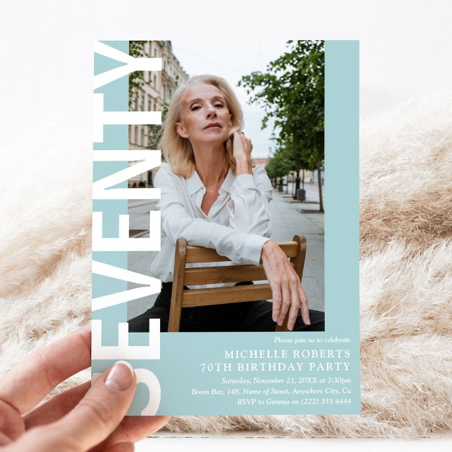 Invitación Moderno SETENTA Foto 70º fiesta de cumpleaños (Subido por el creador)