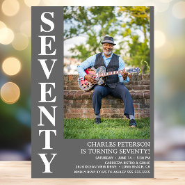 Invitación Moderno SETENTA Foto 70º fiesta de cumpleaños