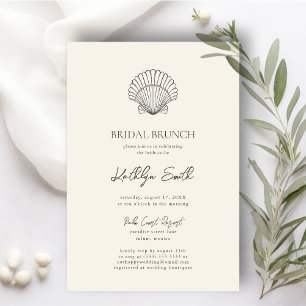 Invitación Moderno Shell Beach Ocean Boda Bridal Brunch