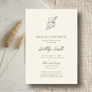 Invitación Moderno Shell Beach Ocean Boda Bridal Luncheon
