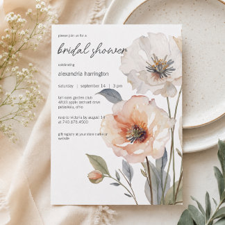 Invitación Moderno Shower Nupcial Floral