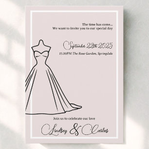 Invitación Moderno Silueta Simple Minimalista