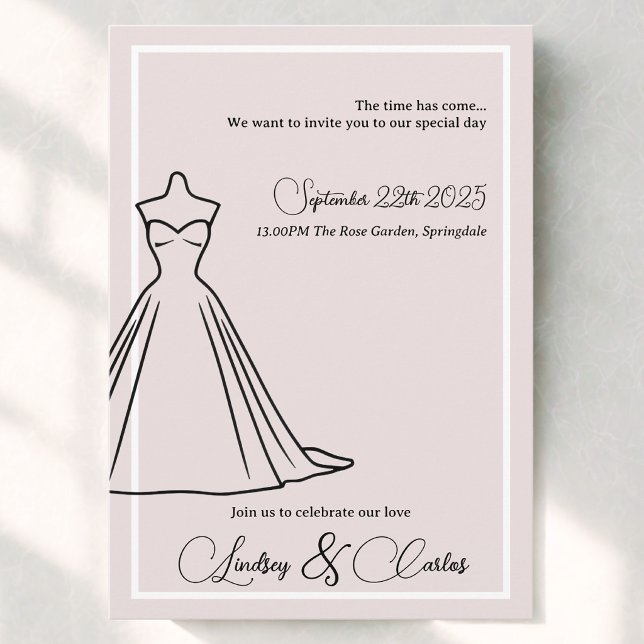 Invitación Moderno Silueta Simple Minimalista (Subido por el creador)