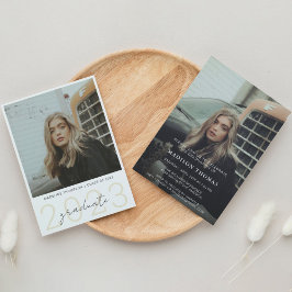 Invitación Moderno Simple Con 2 Fiesta De Graduación De Fotog