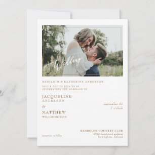 Invitación Moderno Simple  Foto Boda Padres de la Novia
