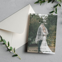 Invitación Moderno Simple | Foto de Boda Editable  