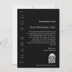 Invitación Moderno, simple, negro y blanco-Boda Gracias-