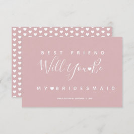 Invitación Moderno Simple Rosa y Corazones Acompañante de Bod