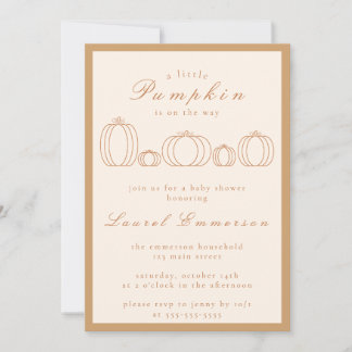 Invitación Moderno Simple Un Poco Calabacín Baby Shower
