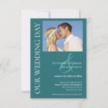 Moderno Simple Verde Esmeralda Foto Boda-
