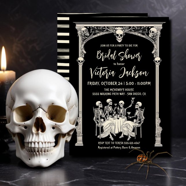 Invitación Moderno Skeleton gótico Bachelorette Bridal Shower (Subido por el creador)