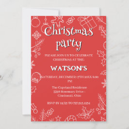 Invitación moderno Sparkle and Cheer: fiesta de Navidades