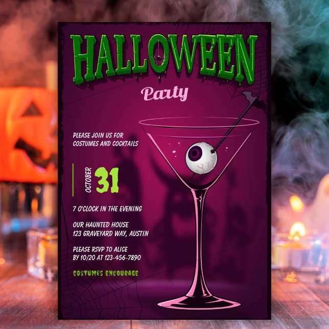 Invitación Moderno Spooktacular Adulto Fiesta de cócteles Hal (Subido por el creador)