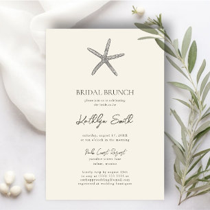 Invitación Moderno Starfish Beach Ocean Boda Bridal Brunch