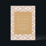 Invitación Moderno Sun Moon Line Terracotta Gold 50 cumpleaño<br><div class="desc">Moderna y estética,  esta invitación de cumpleaños celestial presenta un patrón de líneas geométricas de sol y luna en terracota y oro.</div>