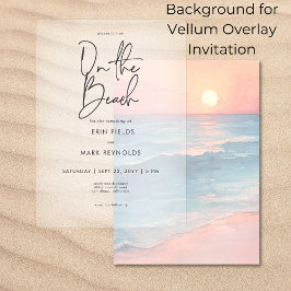 Invitación Moderno Sunset Beach Background Vellum Boda
