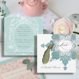 Invitación Moderno Swirl Barroco Peacock Bridal Ducha