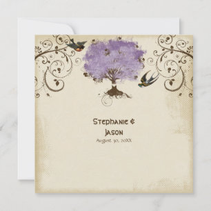 Invitación Moderno Swirl Scroll Tree of Life Spring Summer