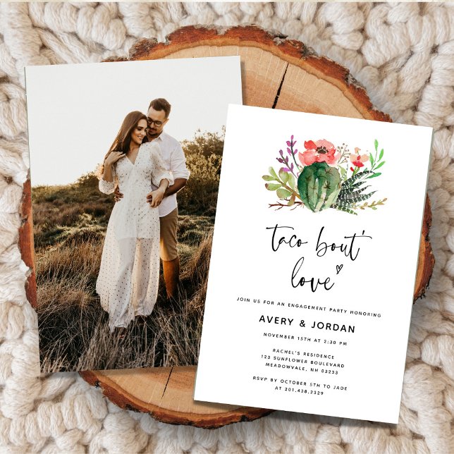 Invitación Moderno Taco Bout Love Cactus Engagement Party (Subido por el creador)