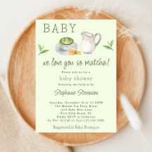 Moderno te amamos, así que Baby Shower de té verde
